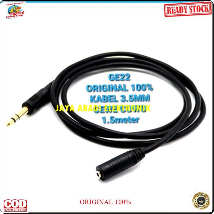 G22 JACK 3.5 MM 3.5MM AUX EXTENSION 1.5 METER CABLE ADAPTER JEK KONEKTOR SAMBUNGAN SPLITER AUDIO SPLITTER SOUND SUARA CONVERTER KONEKTOR MULTI UNIVERSAL MALE FEMALE COWO CEWE Bisa di gunakan segala audio -Jack 3.5mm male to female Kabel aux Audio Ext