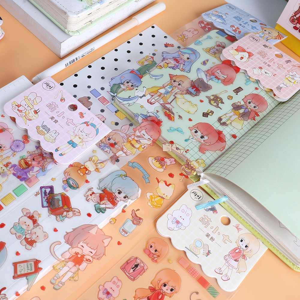 Stiker Aesthetic Import Quality Karakter Cute Lucu Panjang Bahan PET Waterproof