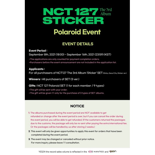 [PO] SHARING POLAROID NCT 127 STICKER EVENT