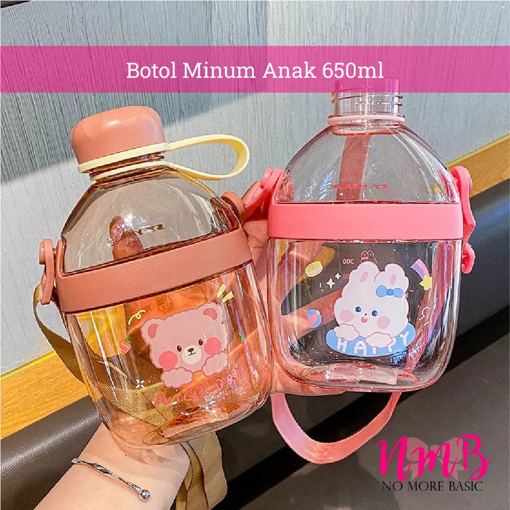 Botol Minum Anak 650ml BPA Free Karakter Kartun Binatang Lucu