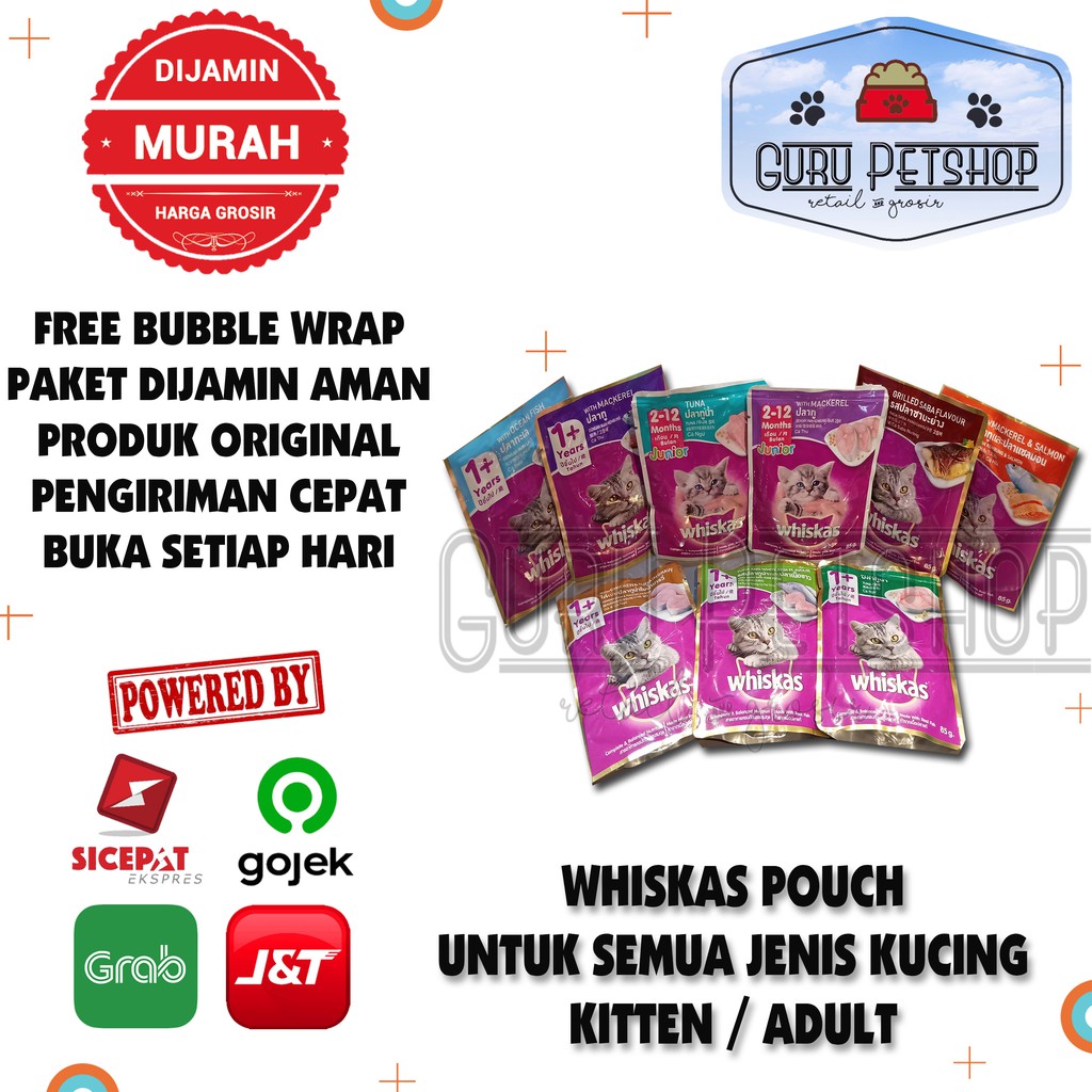 Whiskas Wet Pouch 80gr - Whiskas Junior Saset - Whiskas Tuna Pouch - Makanan Basah Kucing Whiskas
