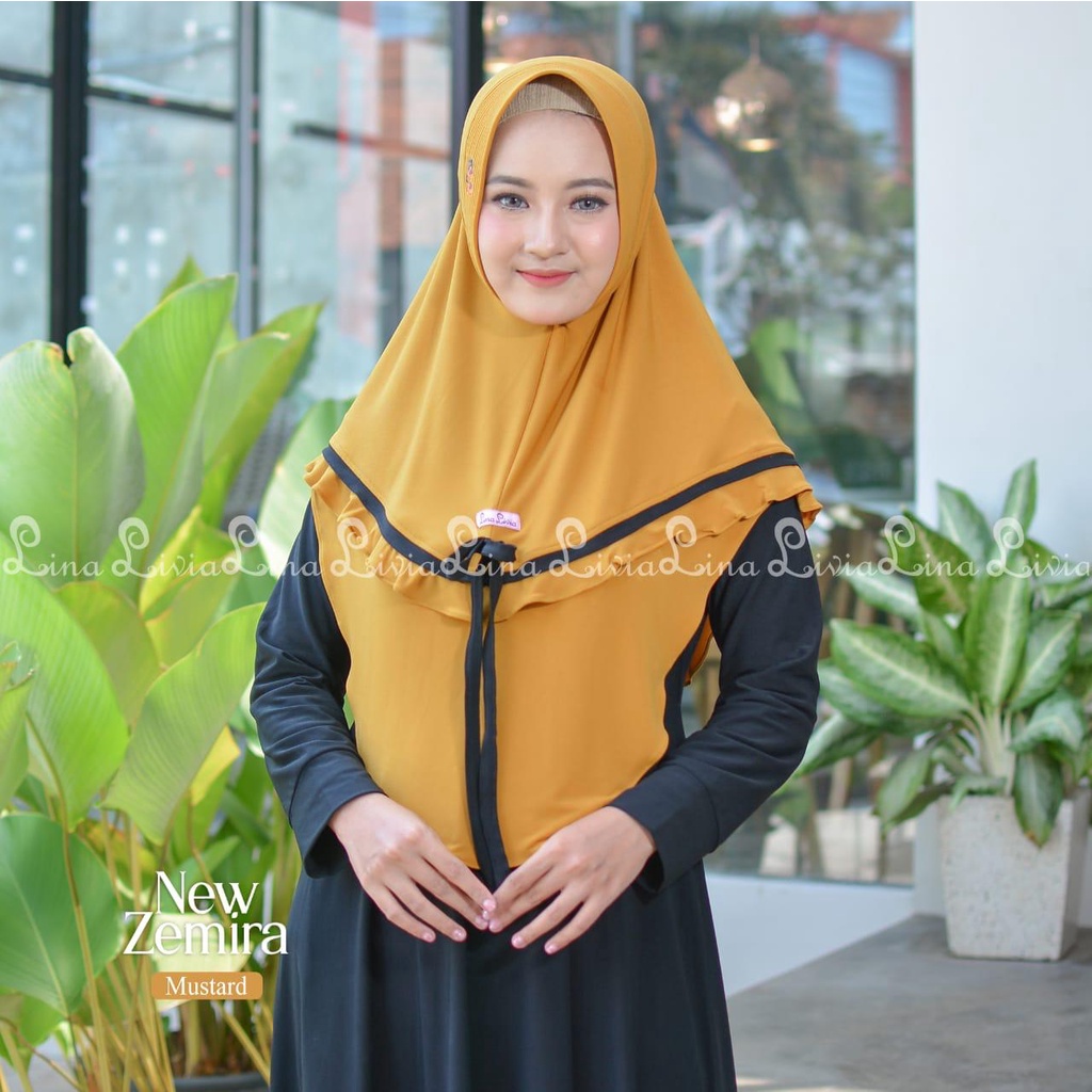 (COD) PROMO New Zemira by LinaLivia Hijab ORI - Bahan Jersey High Twist - Harga Reseller