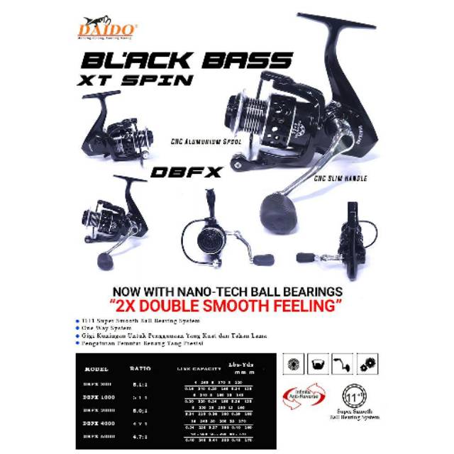 Reel pancing daido black bass xt  4000 one way