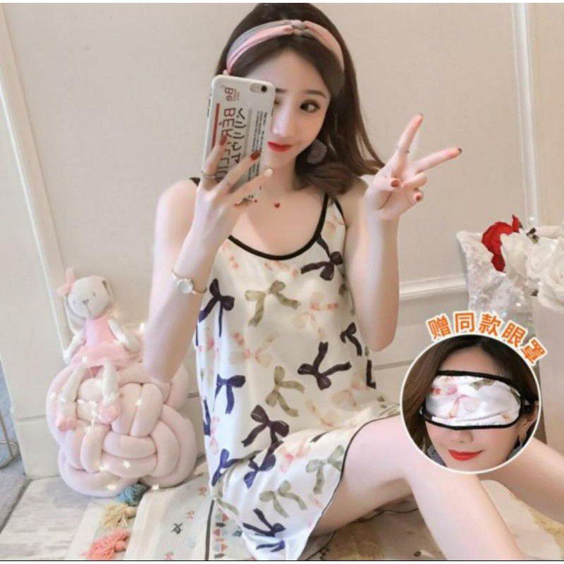 BC - Daster Satin Veluci / daster tali satu wanita-Ribbon