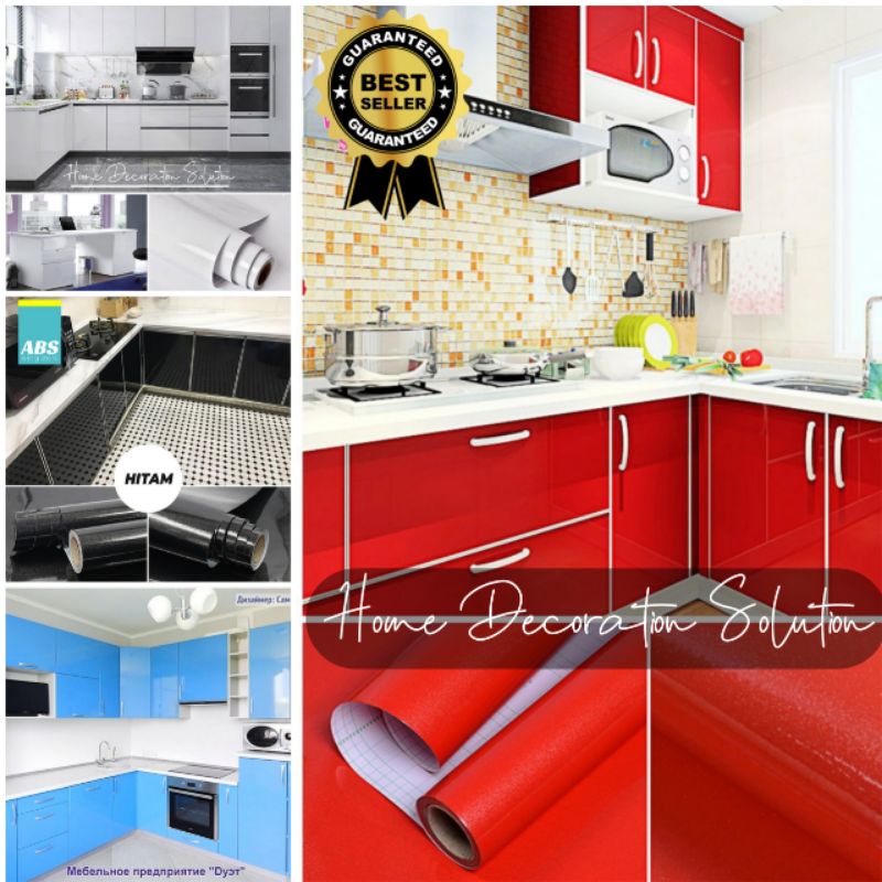 Wallpaper Polos Kitchenset Furniture Dinding Lantai Dapur - Walpaper Lemari Dapur Anti Air Minyak Da
