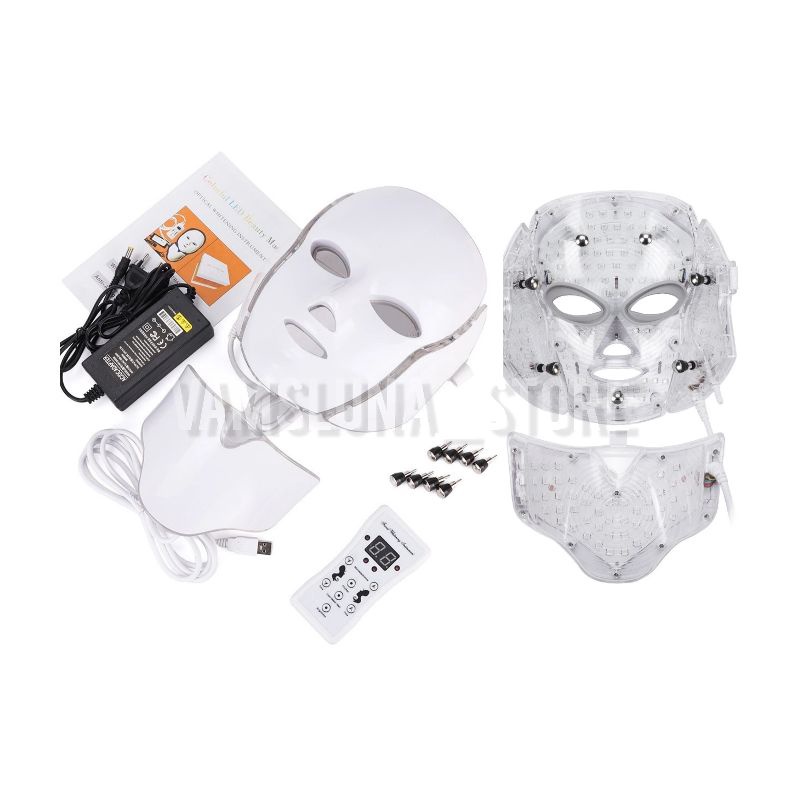 Topeng PDT 7 in 1 face &amp; neck LED MASK WAJAH LEHER alat perawatan wajah after bb glow 7 warna