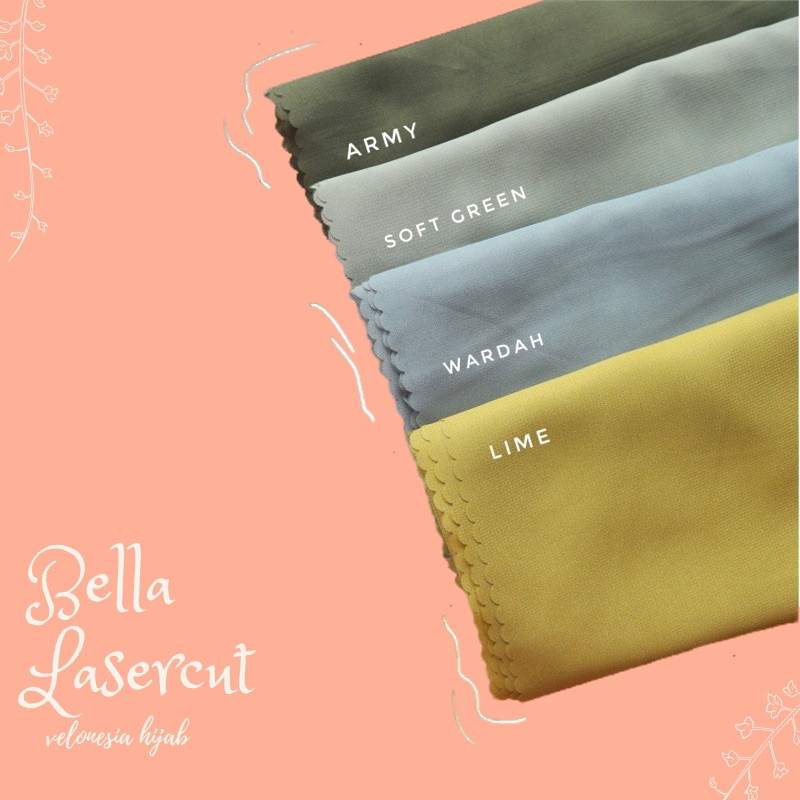 Hijab Segi Empat Bella Lasercut Polycotton Square 110x110 | Bella Square Lasercut