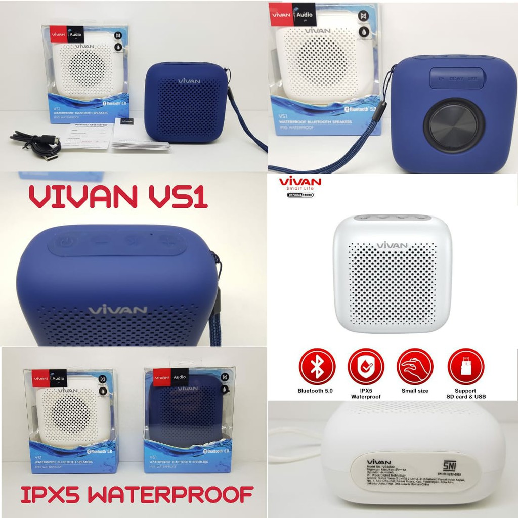 Speaker VIVAN VS1 Outdoor Bluetooth 5.0 Speaker IPX5 Waterproof Powerful Dynamic Bass