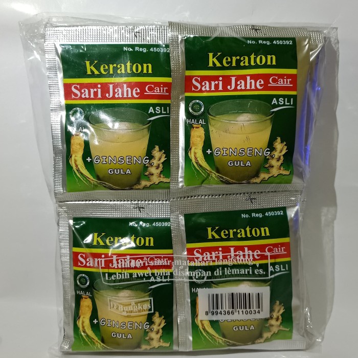 Jual Sari Jahe Keraton Sachet Shopee Indonesia 4120