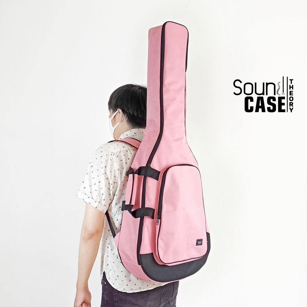 Tas Gitar Akustik Jumbo / Softcase Gitar Akustik Pink Muda