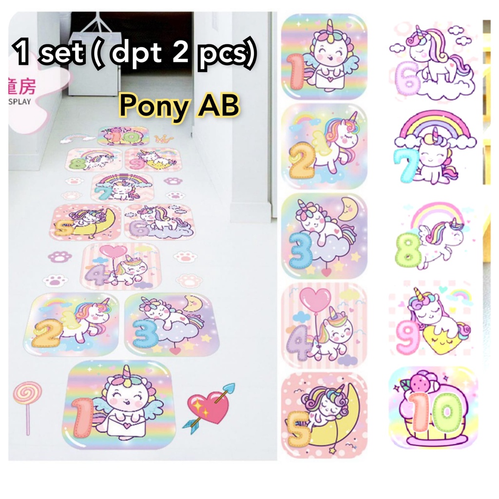 WALL STIKER STIKER DINDING WALLSTICKER WALSTICKER KARTUN KUDA PONY PONI UNICORN DEKORASI KAMAR ANAK