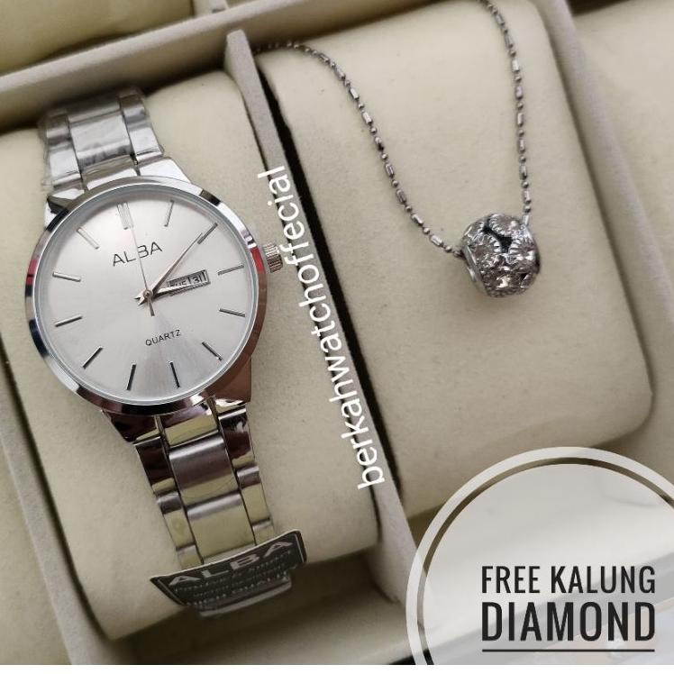 Jam Tangan ALBA Anti Air Paket Kalung Titanium • KRJ.19Au22p