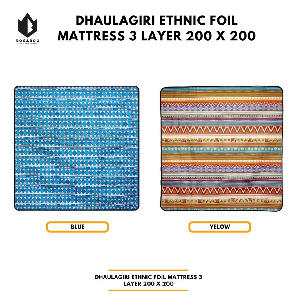 Matras Dhaulagiri Ethnic Foil Mattress 3 layer Size 200 X 200 - Matras Foil Alumunium - Alas Tenda