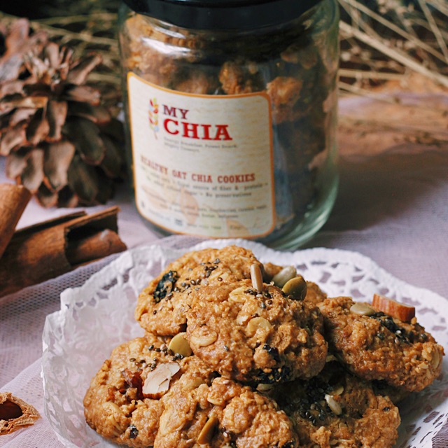 Healthy Oat Chia Cookies Jar Small Shopee Indonesia