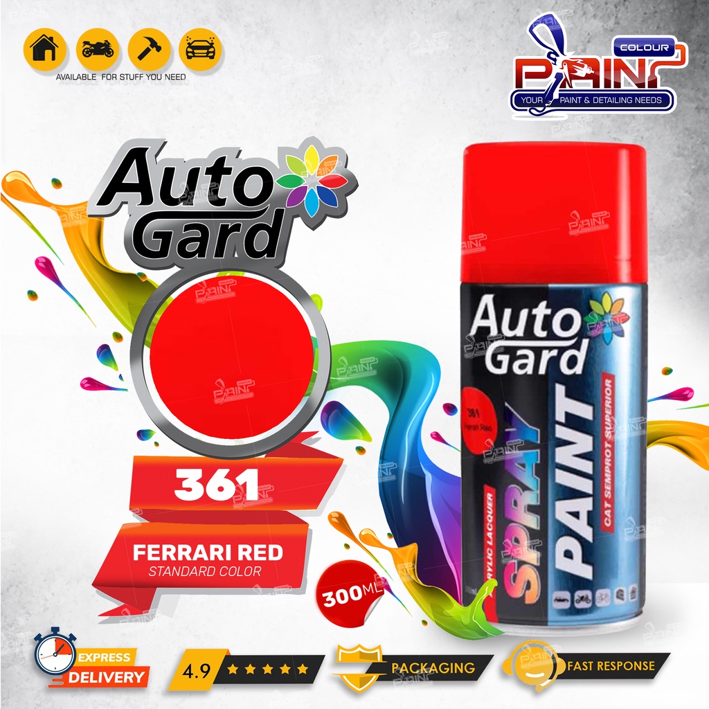 AutoGard Ferari Red AG-361 Cat Semprot Akrilik Glossy Mobil MotorHelm