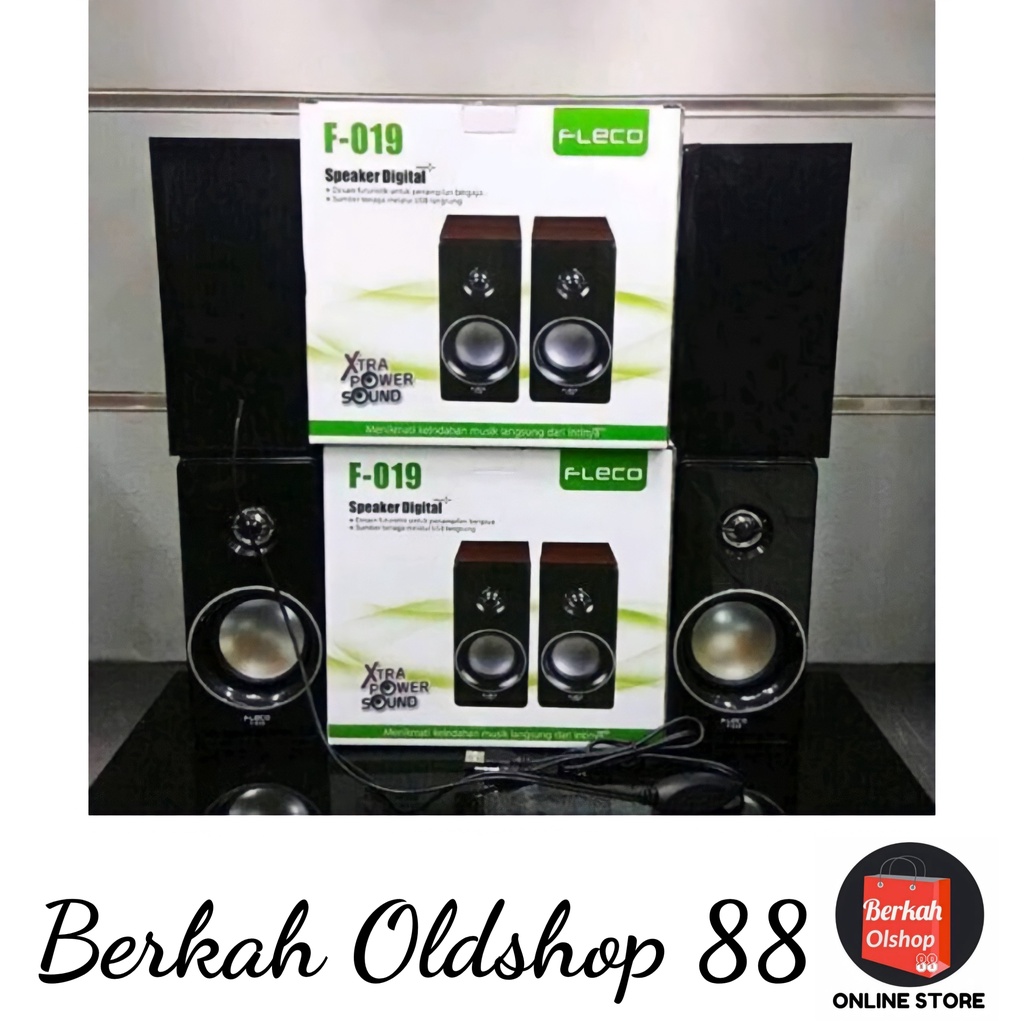 Berkah Oldshop 88 - Speakers Aktif FLECO F-019 Digital Musik Audio Komputer