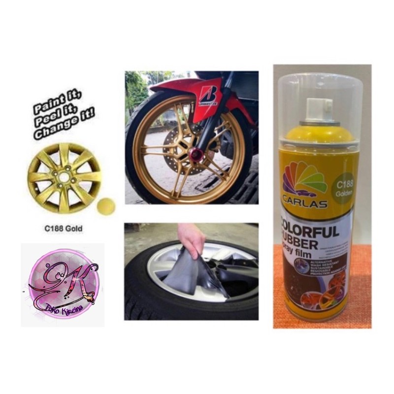 

Carlas Rubber Paint Gold C188 / emas (400ml) - Cat Velg