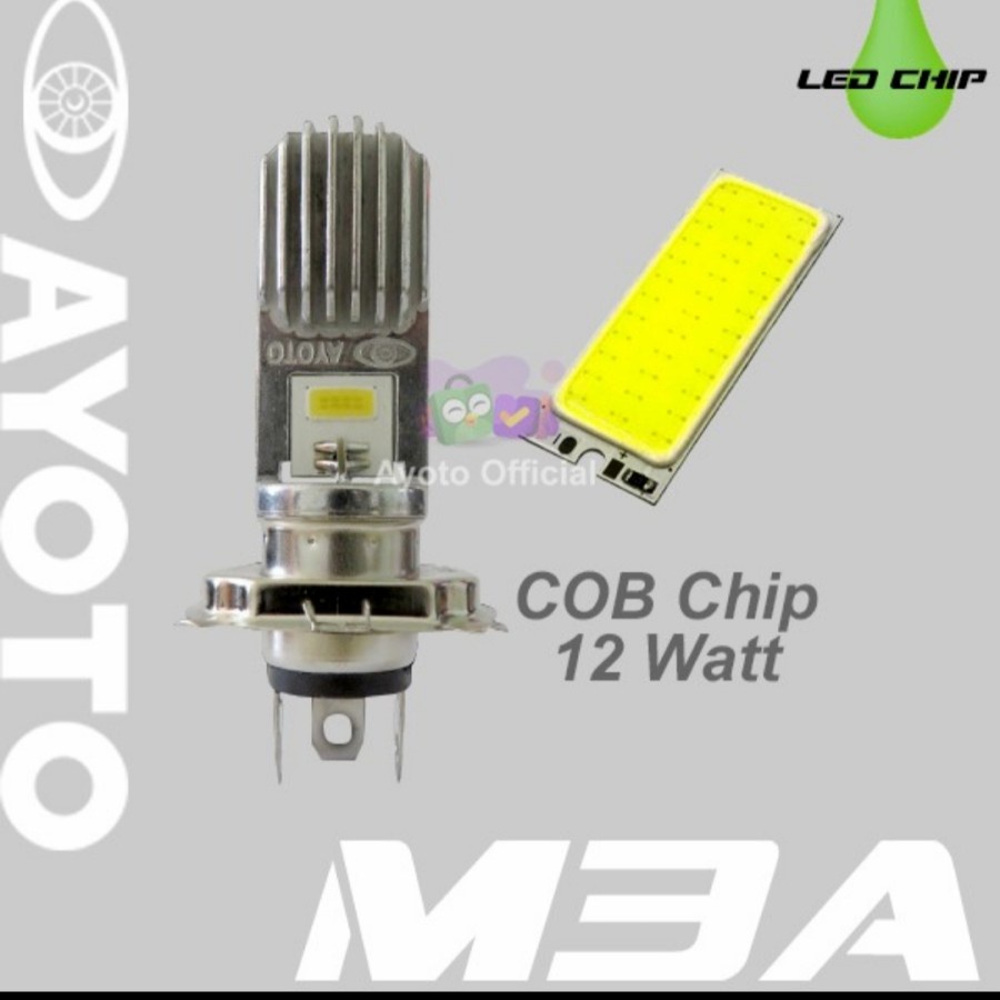 Lampu LED Utama Headlamp Head lamp H4 AYOTO M3A Aksesoris Variasi Vixion Scoopy Klx Cbr Cb Ninja