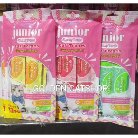 JUNIOR CREAMY TREATS / PACK SNACK KUCING UNTUK KITTEN DAN ADULT