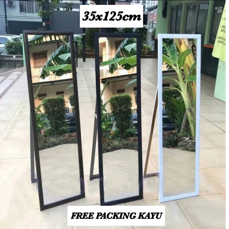 TERMURAH cermin Standing ukuran 35*125cm + packing kayu