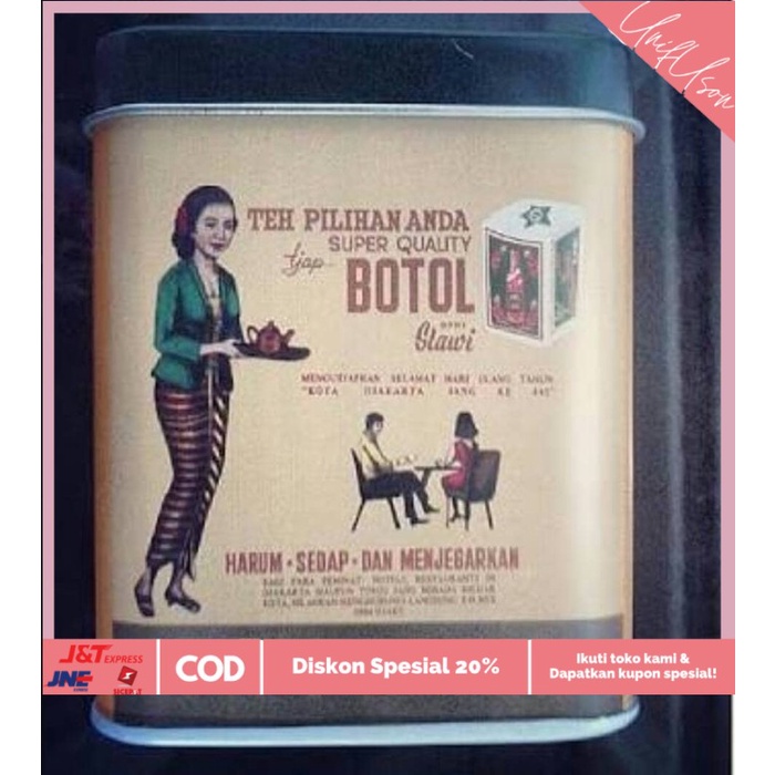 

⭐COD⭐ Teh Tjap Botol Vintage Tea 40g Tin Teh Botol Slawi Kaleng Koleksi