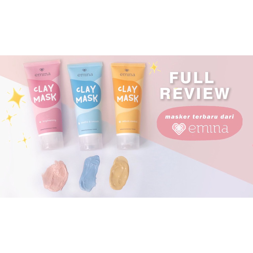 EMINA Clay Mask 60ml Masker Wajah Masker Emina Soothe Brightening Sebum by AILIN