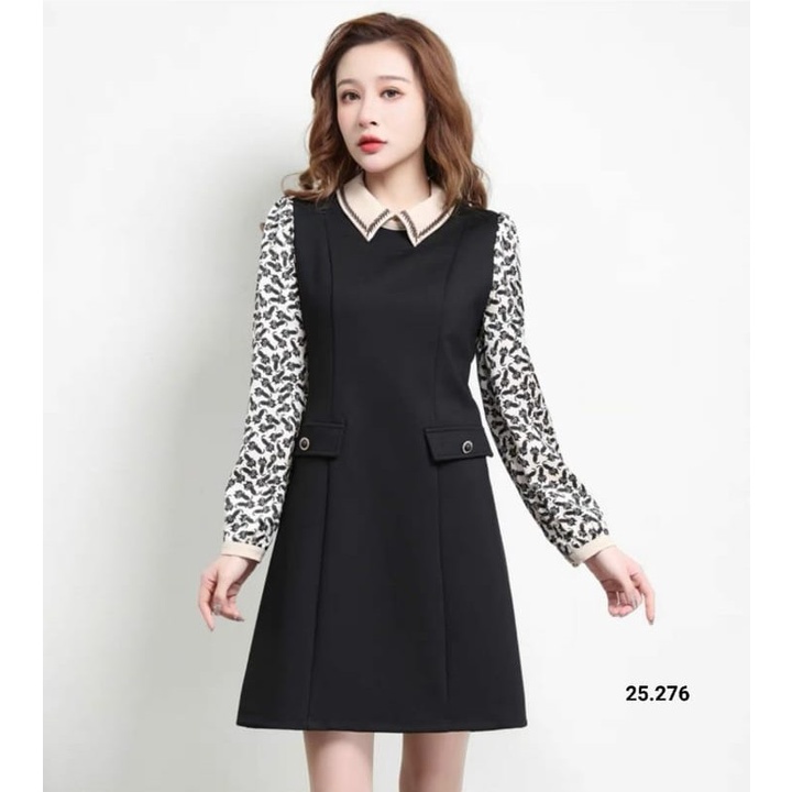 DRESS TUNIK SIFON KOMBINASI IMPORT WANITA