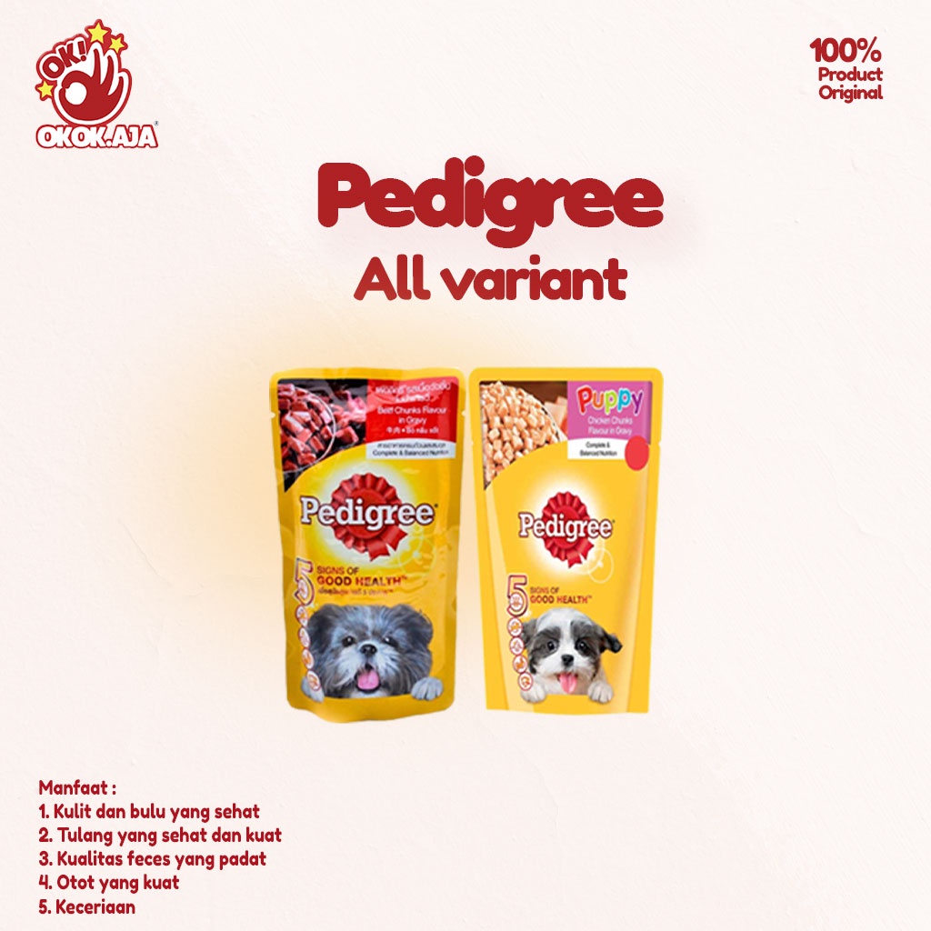 Makanan Anjing basah premium PEDIGREE pouch 130gr - Dogfood sachet murah