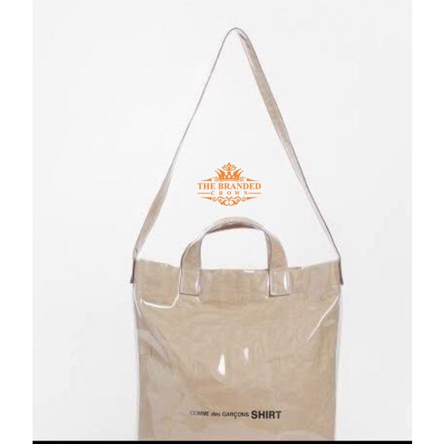 Tas Comme des Garcons SHIRT Gold PVC Kraft Paper Messenger Tote Bag