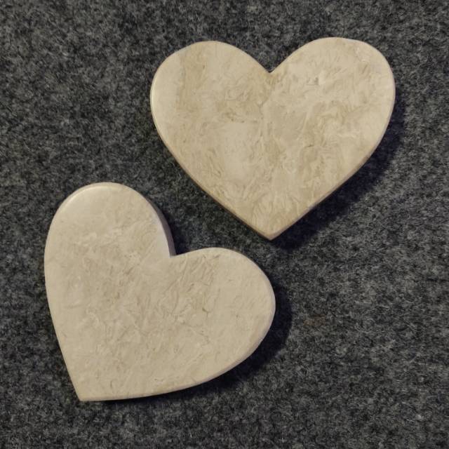 Love Marble Coaster | Tatakan Gelas Marmer Bentuk Hati