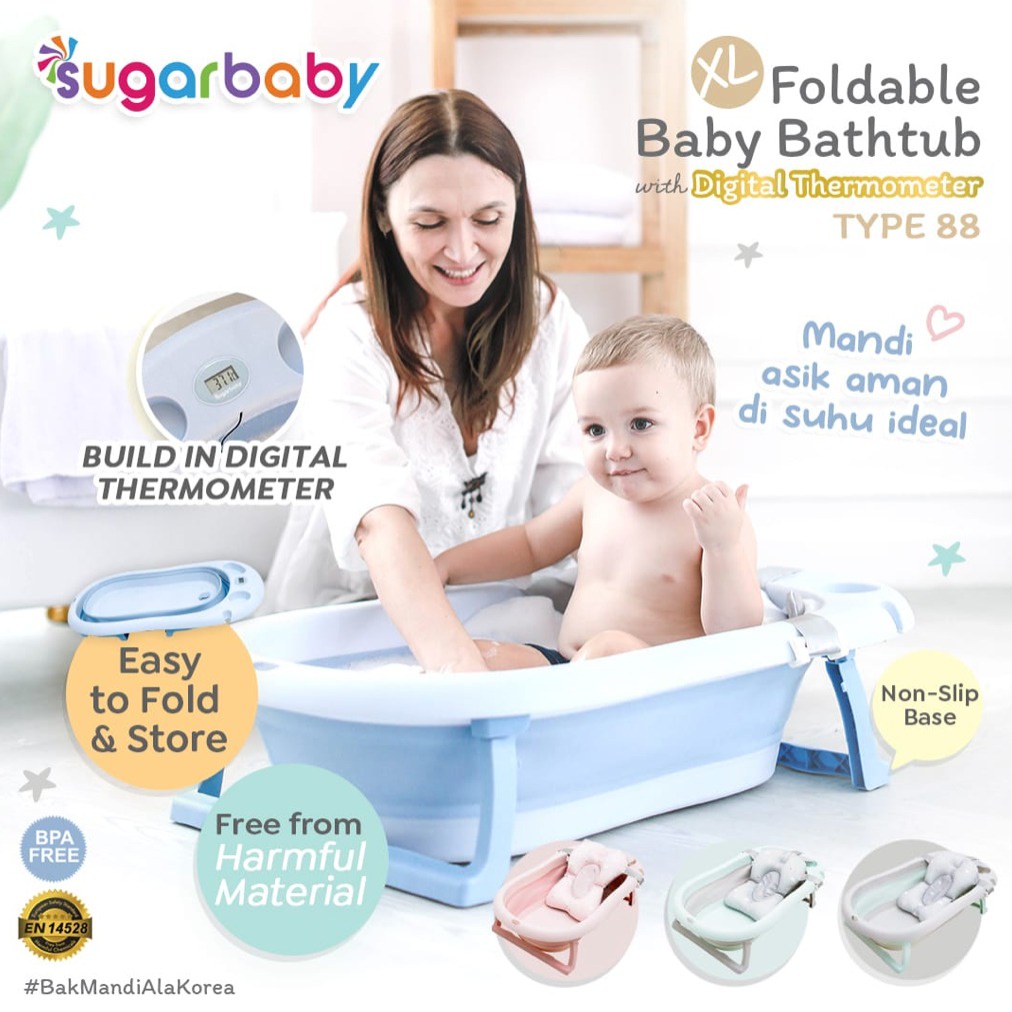 Sugar Baby Foldable Bathtub #F88 (With Digital Thermo)