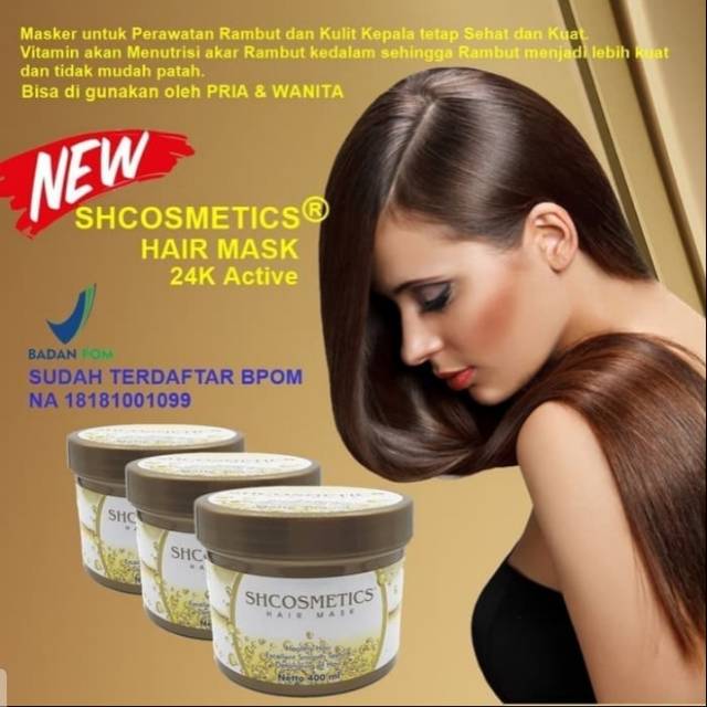 SHCOSMETICS HAIR MASK 24K 400ML BPOM - MASKER RAMBUT 24K SHCOSMETICS