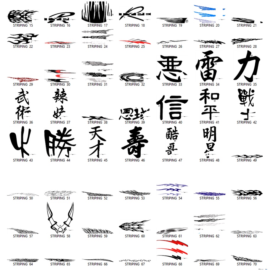 1200+ Sticker Striping List Non-character - Coreldraw