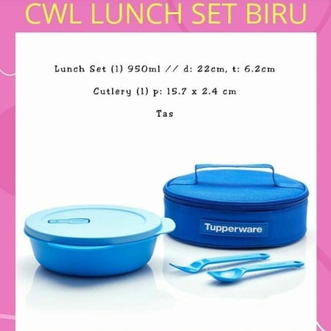 Jual crystalwave lunch set tupperware biru Shopee Indonesia