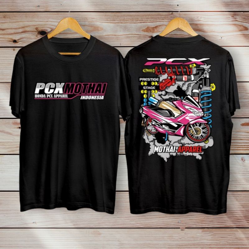 Kaos distro terbaru pakaian pria kaos oblong motor pcx mothai racing keren simpel kekinian termurah 