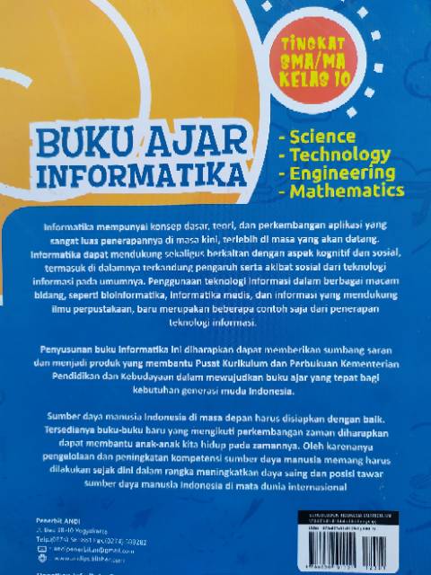 Buku Ajar Informatika Tingkat Sma Kelas 10 Tim Ikatan Guru Tik Pgri Penerbit Andi Shopee Indonesia