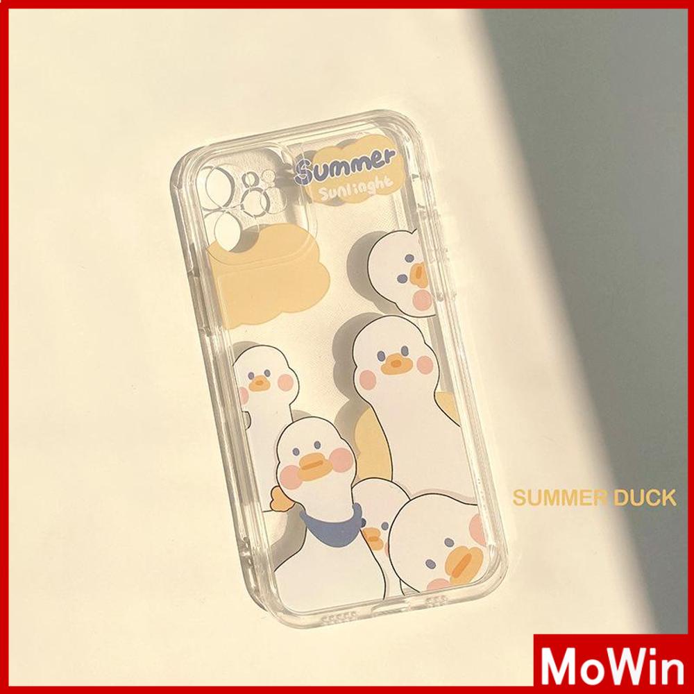 Casing Soft Case TPU Transparan Motif Awan / Bebek / Bebek Lucu Untuk Iphone