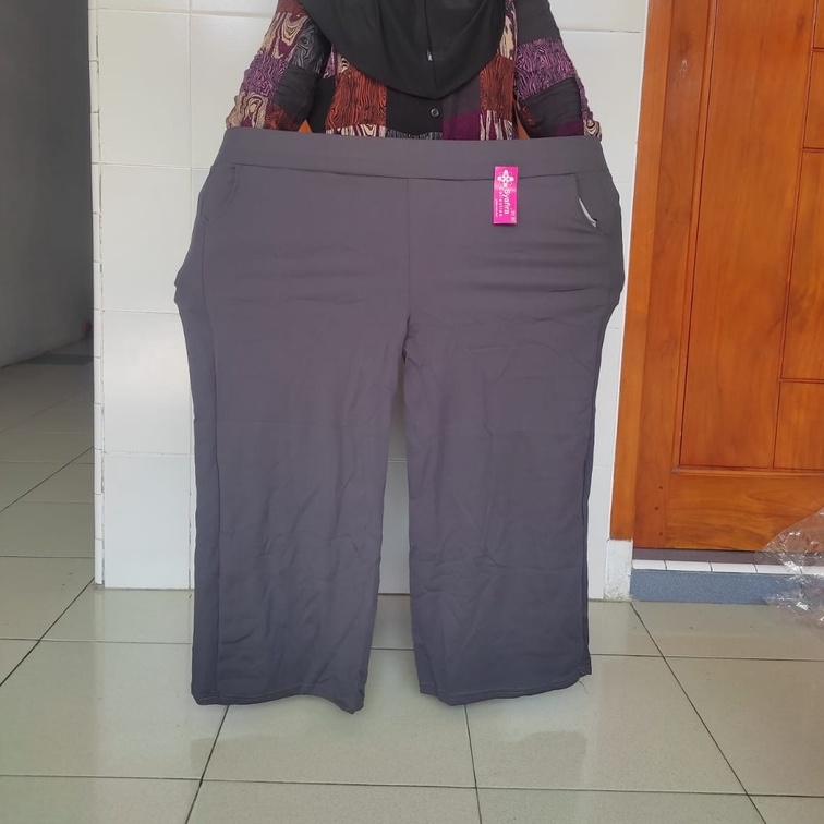 celana kulot panjang polos super jumbo XXXXXL / kulot wanita ukuran besar