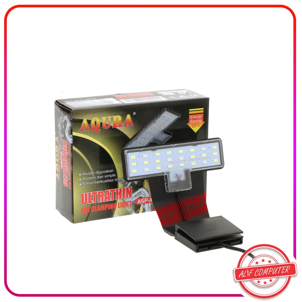 Lampu Led Jepit Mini Aquarium Aquascape AQURA ASP X3 Hitam 5 Watt Tank 40 - 60cm