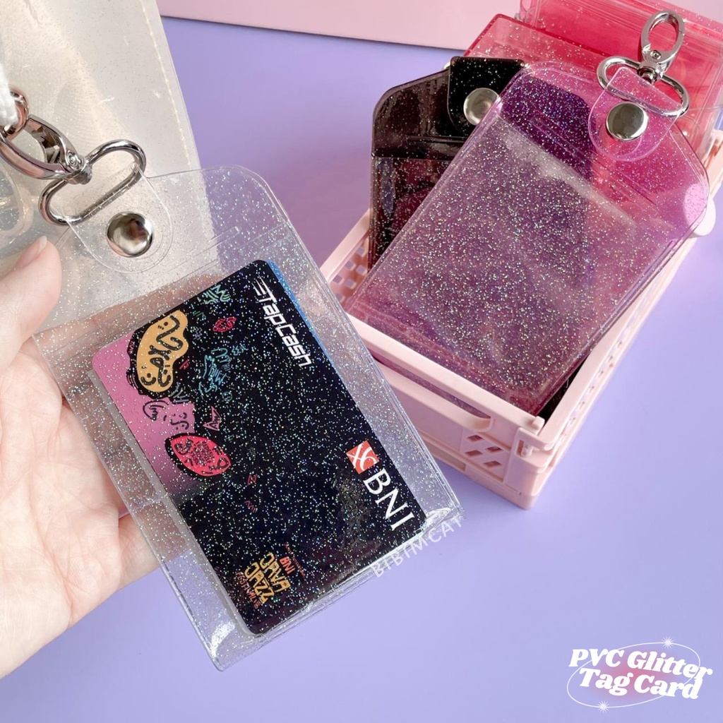 

Pvc Glitter Tag Card / Gantungan Tas Kartu Id Card Holder