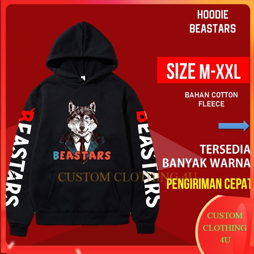 Beastars Legoshi Jaket Hodie Pria Switer Srigala Hoodie Laki Laki Sweater Cowok Sweatshirt Pria