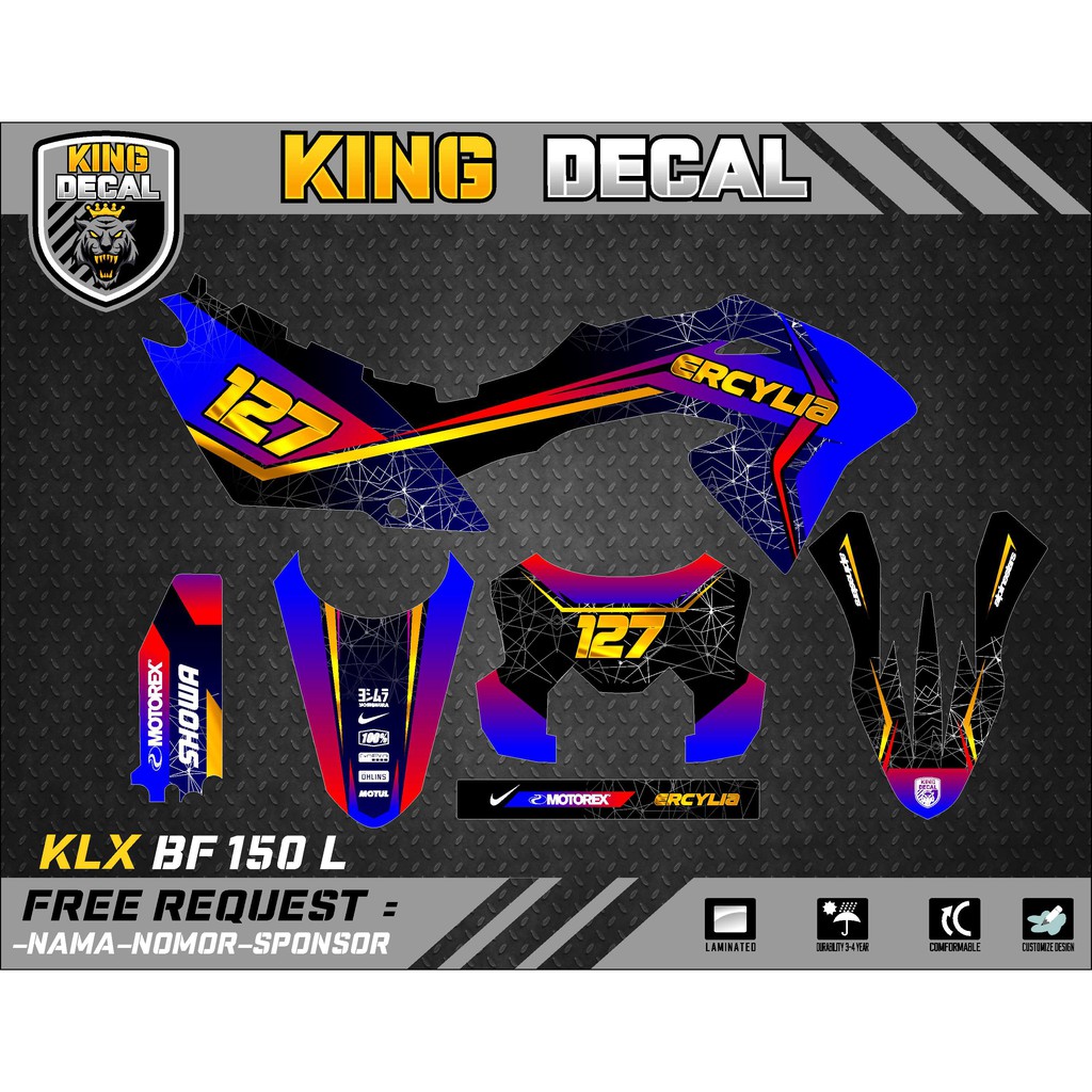 DECAL KLX BF 150L  KLX OLD KLX S DECAL KX CUSTOME DECAL MURAH KLX BF 150L 52