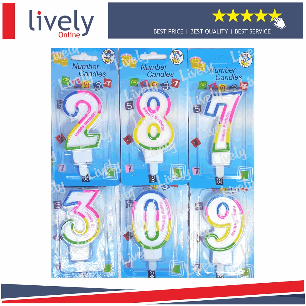 Lilin Angka Ulang Tahun Birthday Rainbow