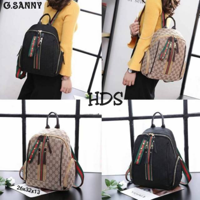Backpack Gucci Sanny Tas Fashion Wanita Tas Ransel Cantik Murah Tas Gendong Bagus Murah Tas Kuliah