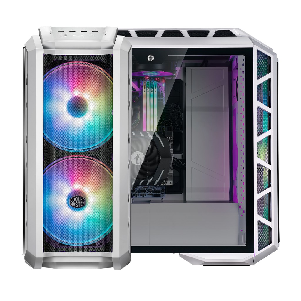 Cooler Master MasterCase H500P Mesh White ARGB + 2 Fan ARGB Mid Tower Case