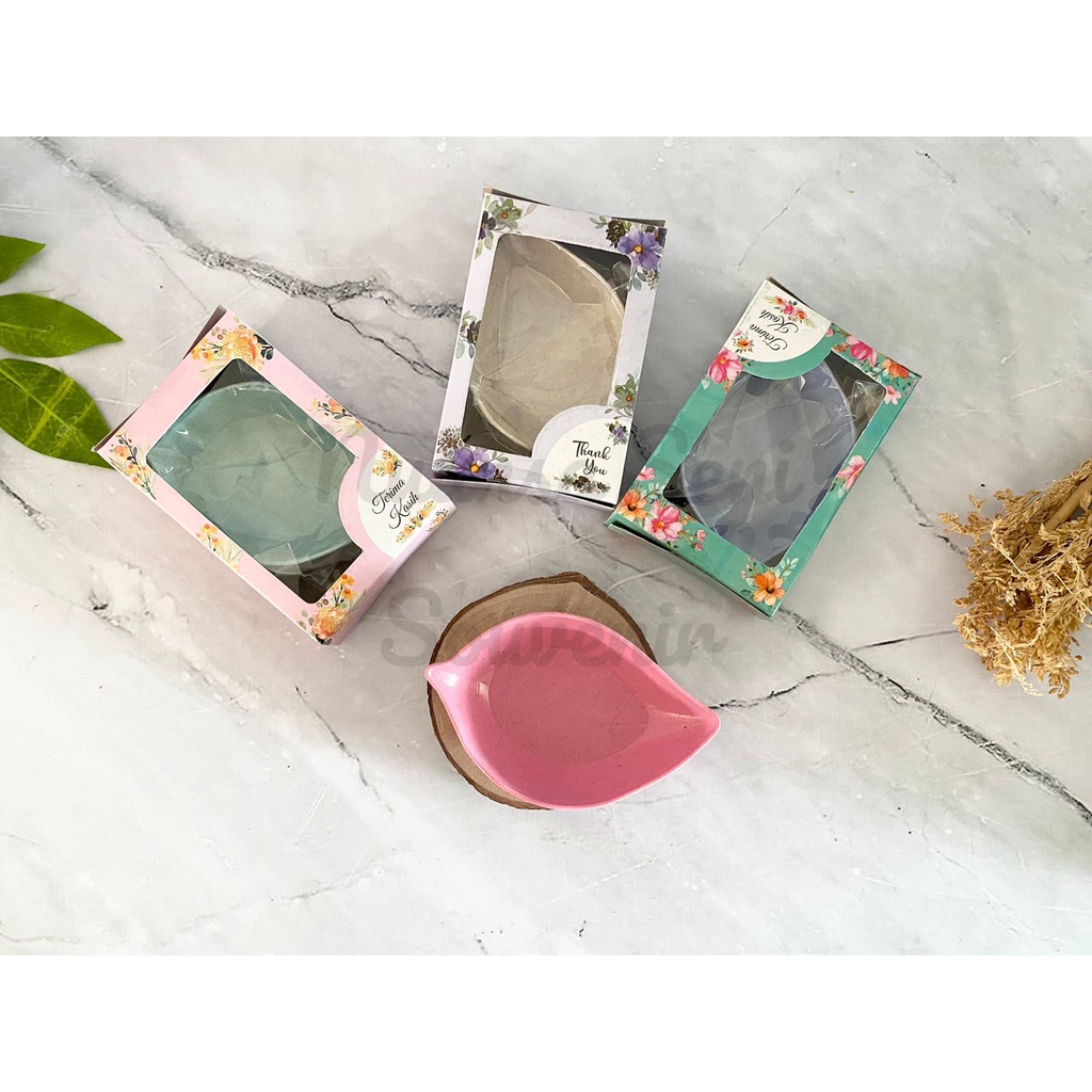 Souvenir Mangkuk Sambel Daun Jerami Mangkok Kecap Motif Daun Impor kemas Paper Box