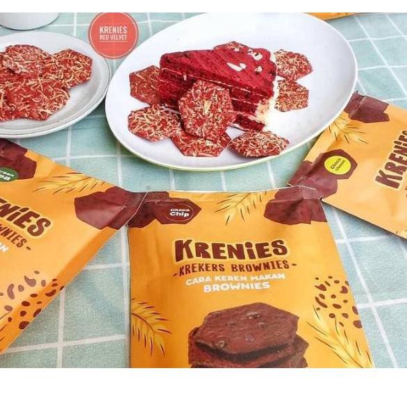 

GJM [ GROSIR] Krenies Krekers Brownies Kering Keripik Bronis 60gr KRENIES CEMILAN KREKERS BROWNIES➫❅