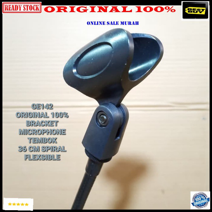 G142 CRIMSON original 100% bracket microphone breket mic stand besi mik holder mikrophone tembok dinding meja table gantung  bahan metal besi  Bisa segala jenis mic  Bisa di tembok / di meja atau digantung  bisa untuk mic kabel handle dan wireless handle