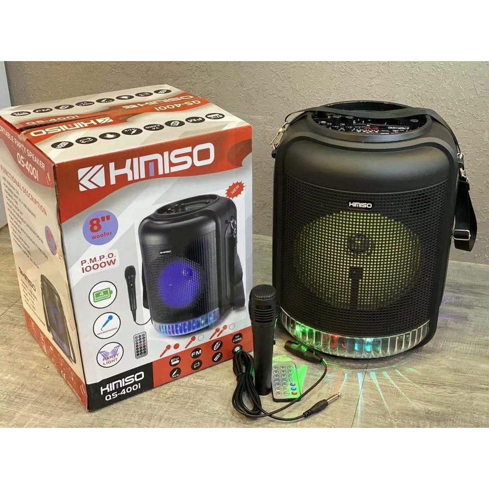 SPEAKER BLUETOOTH QS-4001 SPEAKER 8&quot; 2000W - SPEAKER KARAOKE WIRELESS BONUS MIC + REMOTE SPEAKER 8 INCH