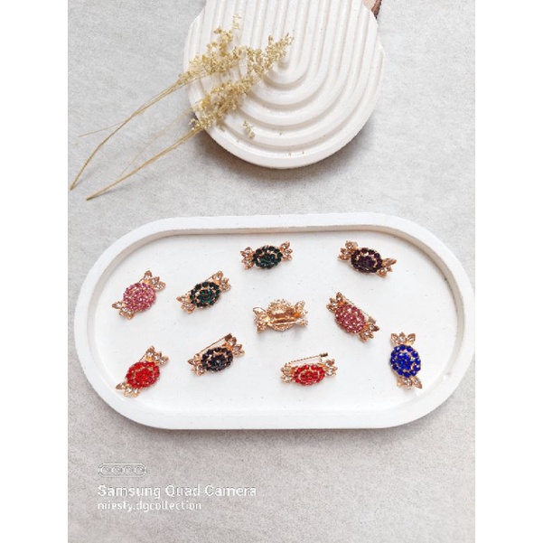 Bros Dagu Mini/ Peniti hijab/Bros dagu mutiara-Bros candy